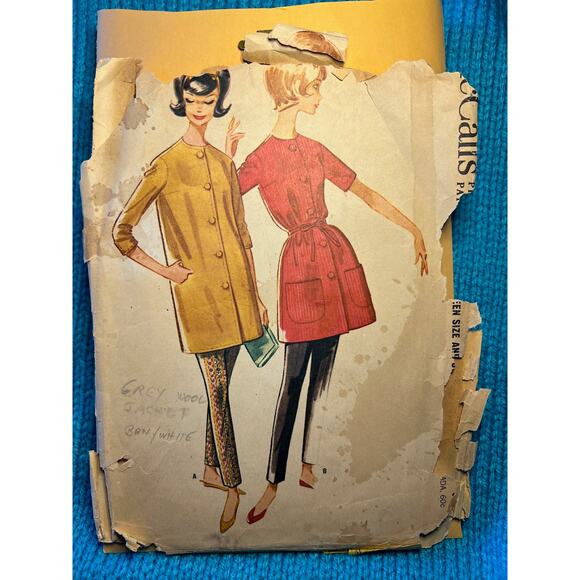 McCalls Pattern 6013 tunic jacket pants 1960s size 13 - Picture 1 of 5
